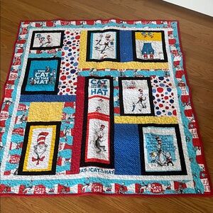 Dr. Seuss Handmade Baby Quilt throw Cat in the Hat
